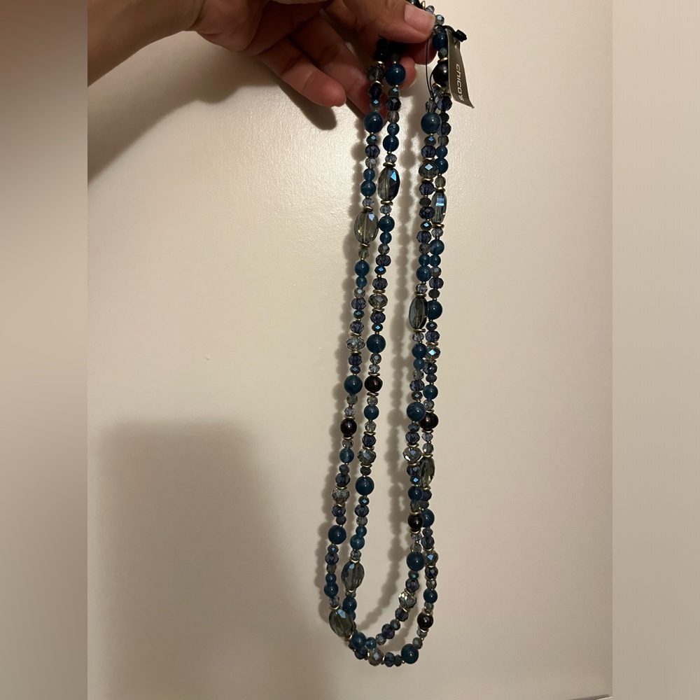 NWT- Chico's Blue Multi-Strand Necklace Statement Jewelry
